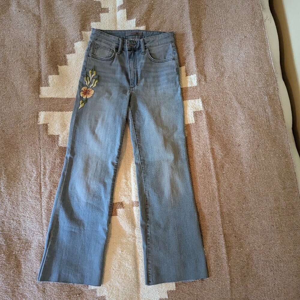 Ankle jeans flare embroidered